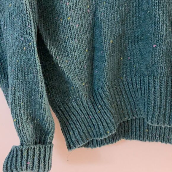 Abound Womens Green Multicolor V-Neck Flecked Pullover Sweater Size Medium - Picture 4 of 5